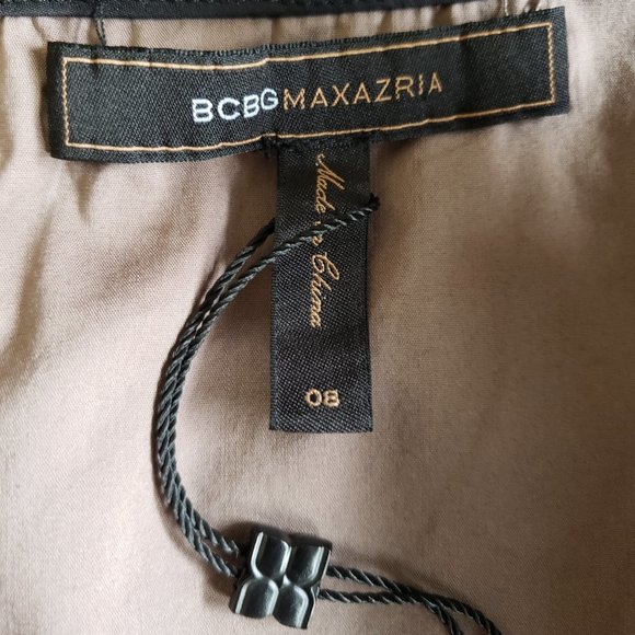 BCBGMAXAZRIA Aaron Grey Dusk Black Tiered Poplin Mini Sheath Dress 8 M L BNWT - Picture 12 of 16